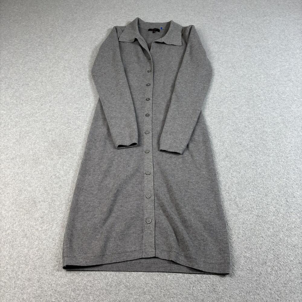 Quince Sweater Dress Women Small Gray Collared Buttons Heritage Academia Office